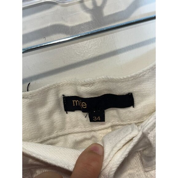 Mie Embroidered White High-Waisted Denim Shorts Size 34 Womens - Picture 3 of 8